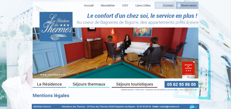 Agence web pour une résidence de séjour thermal à Bagnères-de-Bigorre – Résidence des Thermes