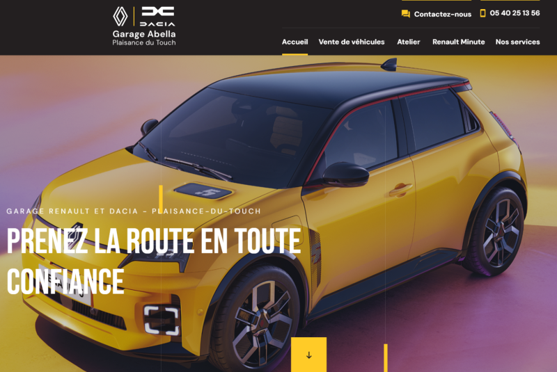 Création de site internet pour un Concessionnaire Renault à Toulouse : Garage Abella