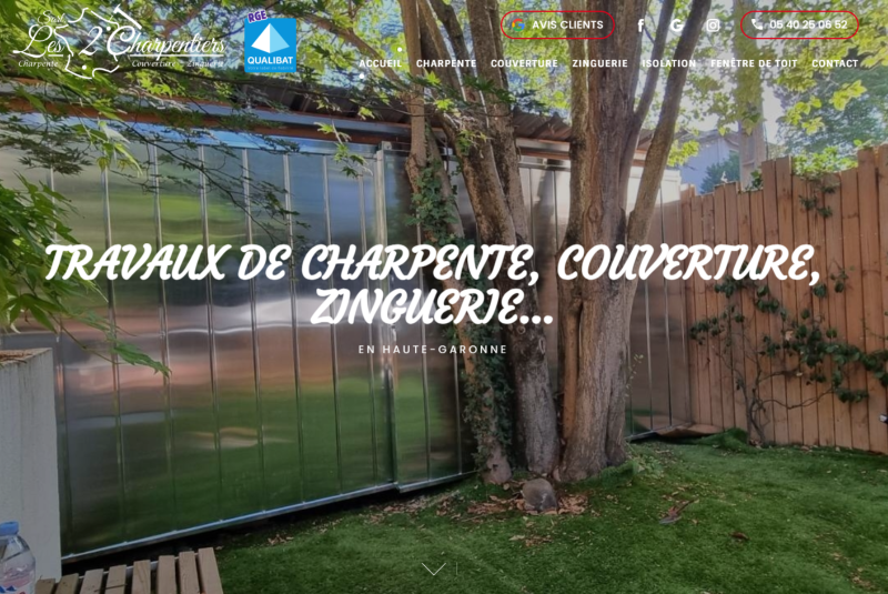 Refonte ainsi que référencement du site des 2 Charpentiers à Toulouse après plusieurs années en ligne