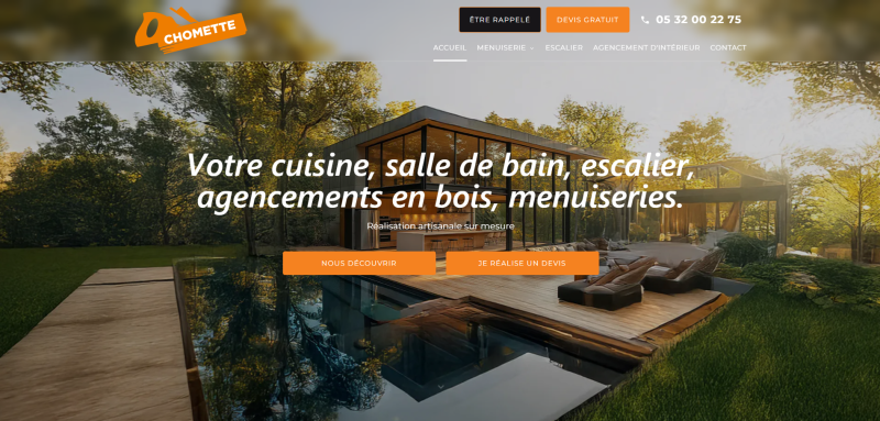Agence web à Toulouse création de site internet pour un menuisier fabricant bois sur mesure 