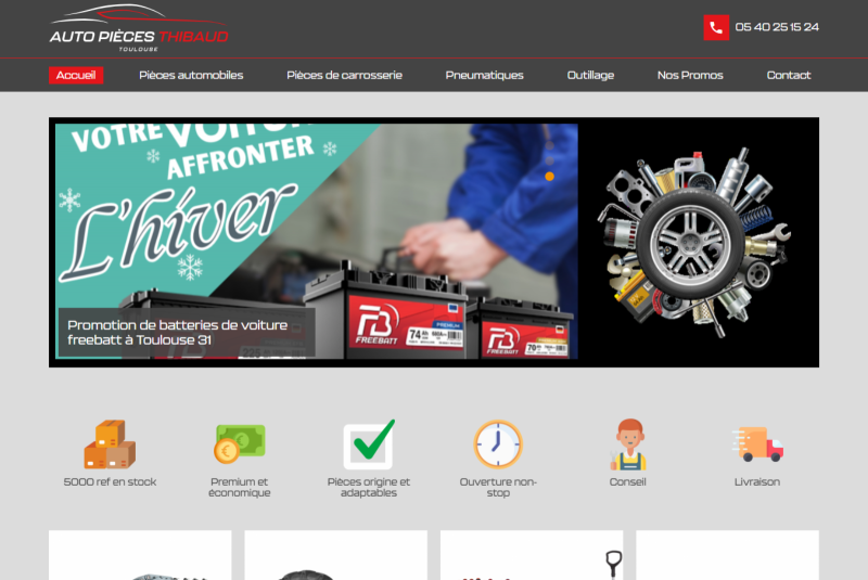 Agence web pour une création de site internet pour la vente de pièces détachées voitures et camion à Toulouse - Auto Pièces Thibaud