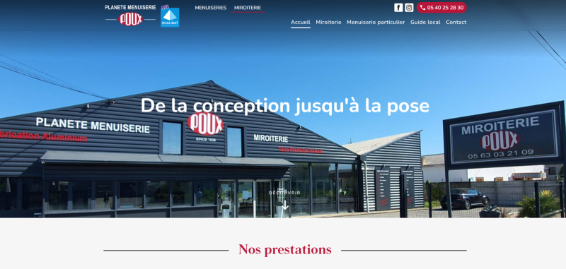 Agence web pour une création d'un site pour un fabricant et installateur de verre sur mesure à Montauban et Toulouse