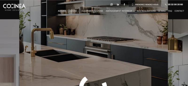 Agence web à Toulouse pour la création d'un site web pour COCINEA: Cuisiniste à Toulouse, conception et pose de cuisines sur-mesure